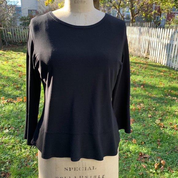 Simpli Black Top with Peplum - Picture 3 of 10